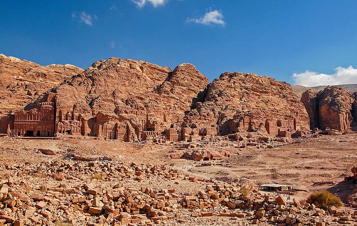 View of the Royal Tombs in Petra, Jordan