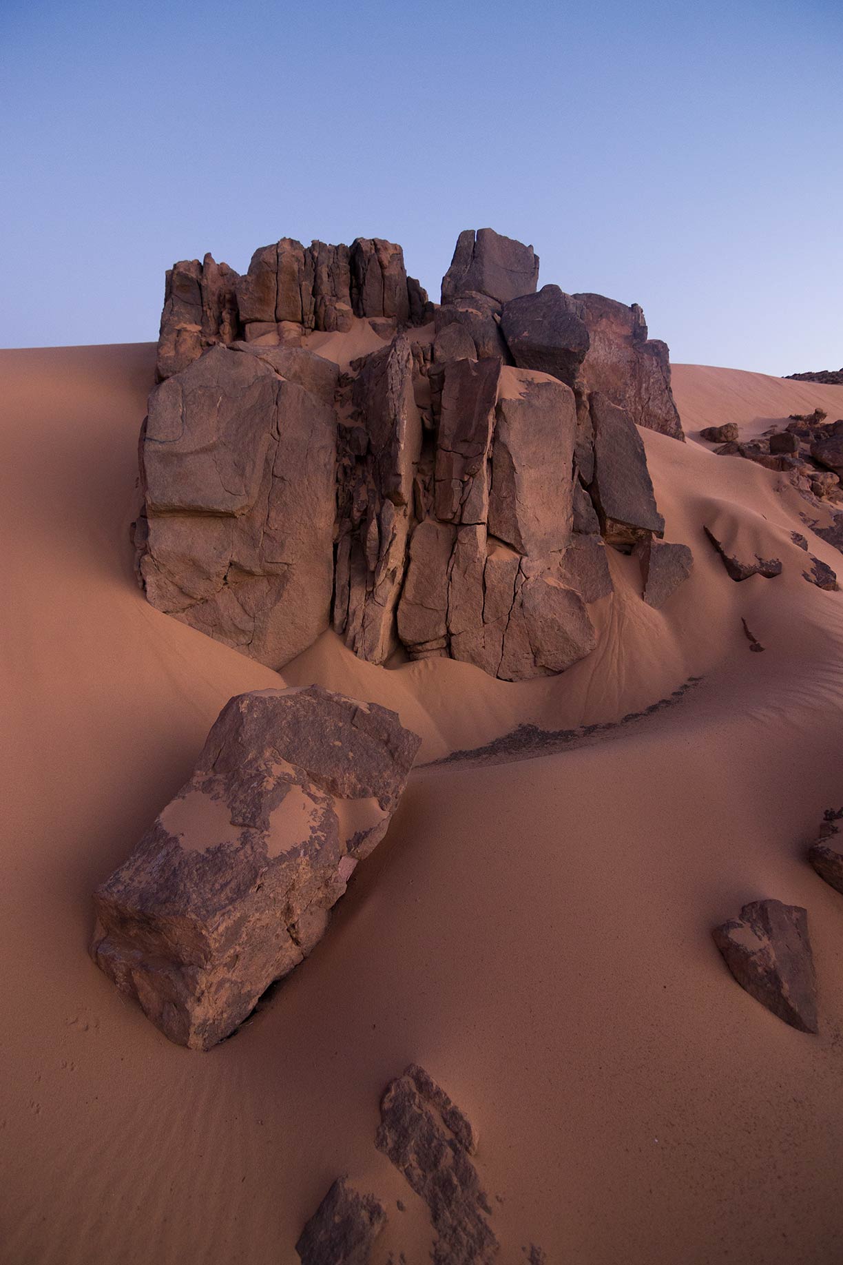 Rock formation in the Wadi Rum in Jordan