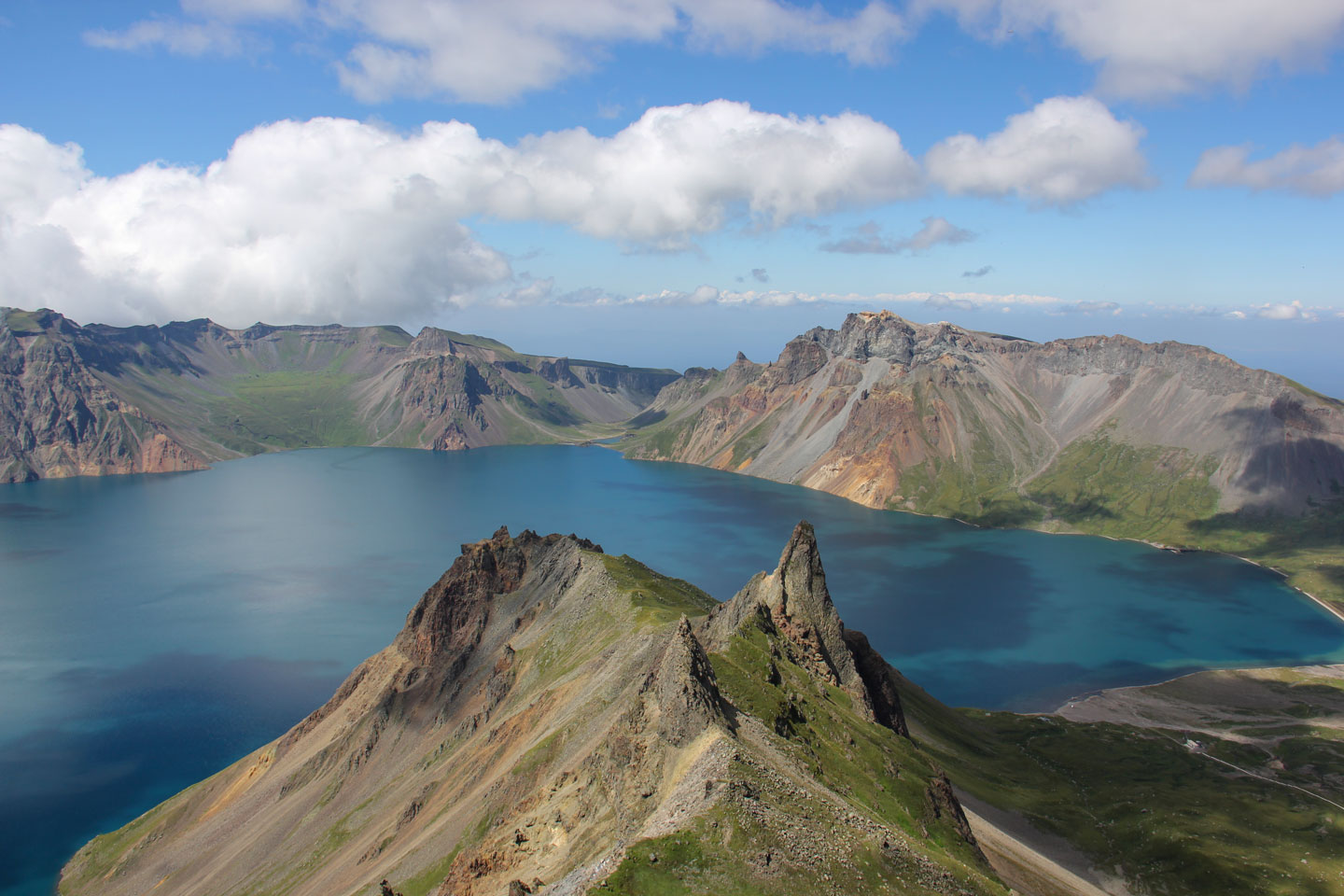 Heaven Lake caldera atop Baekdusan (Paektu Mountain)