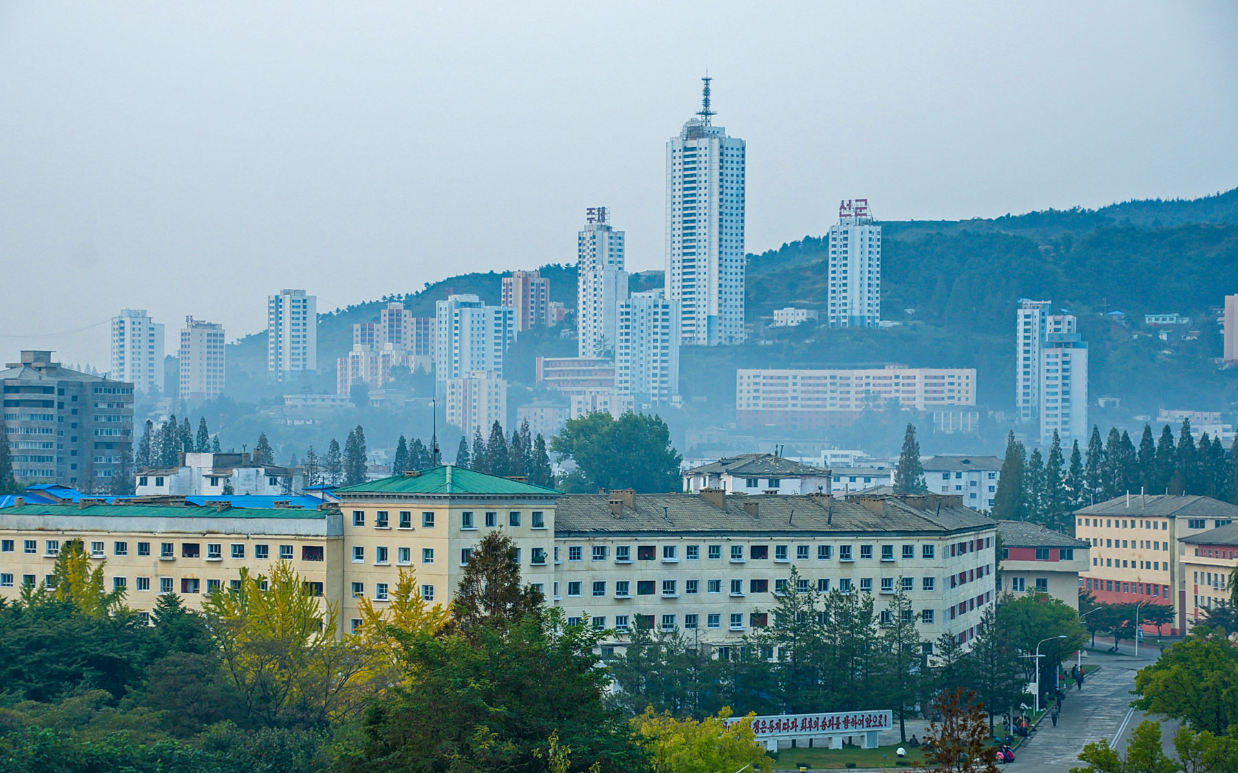 North Korean settlement along the main road in South Pyongan Province