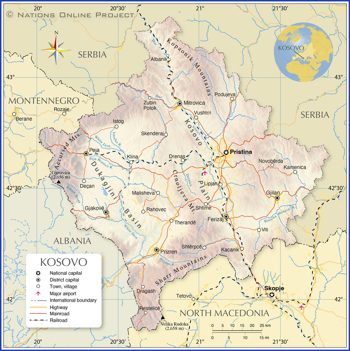 Kosovo Political Map