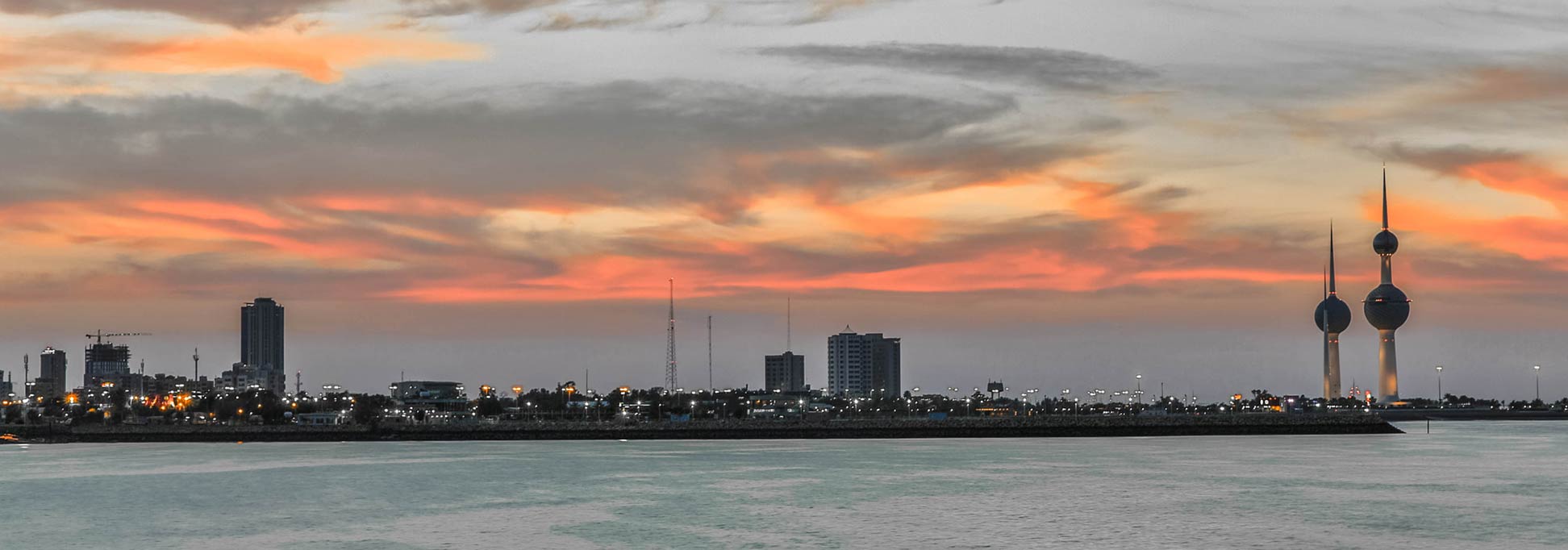 Kuwait Towers at the tip of Sharq