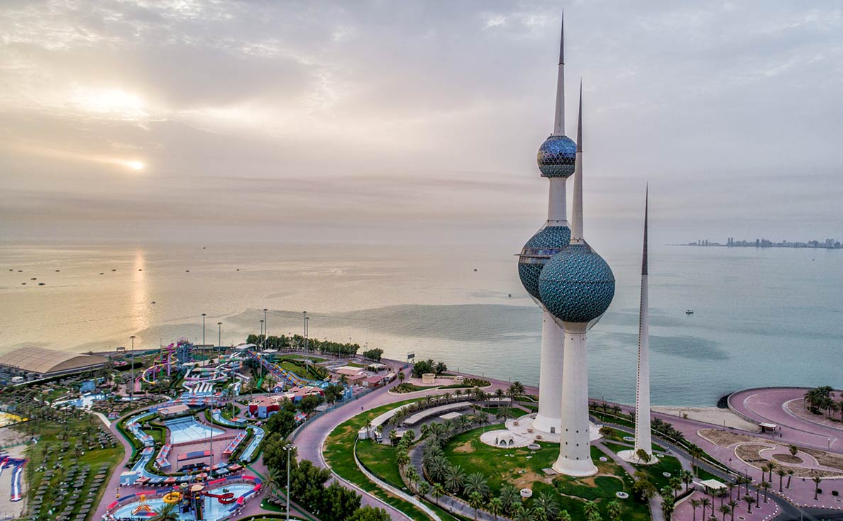 Kuwait Towers at sunset, Kuwait City