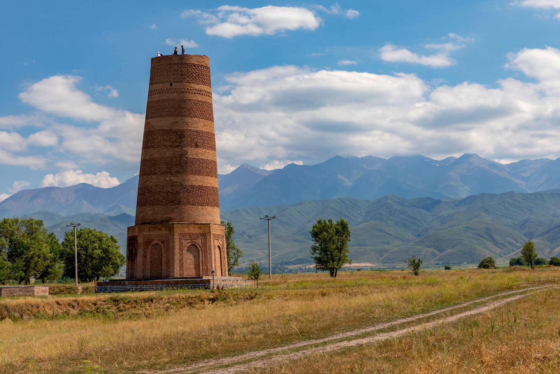 Ancient Burana Tower in the Chüy Valley in northern Kyrgyzstan.