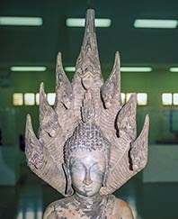 Buddha head with Nagas at the Vat Phou museum