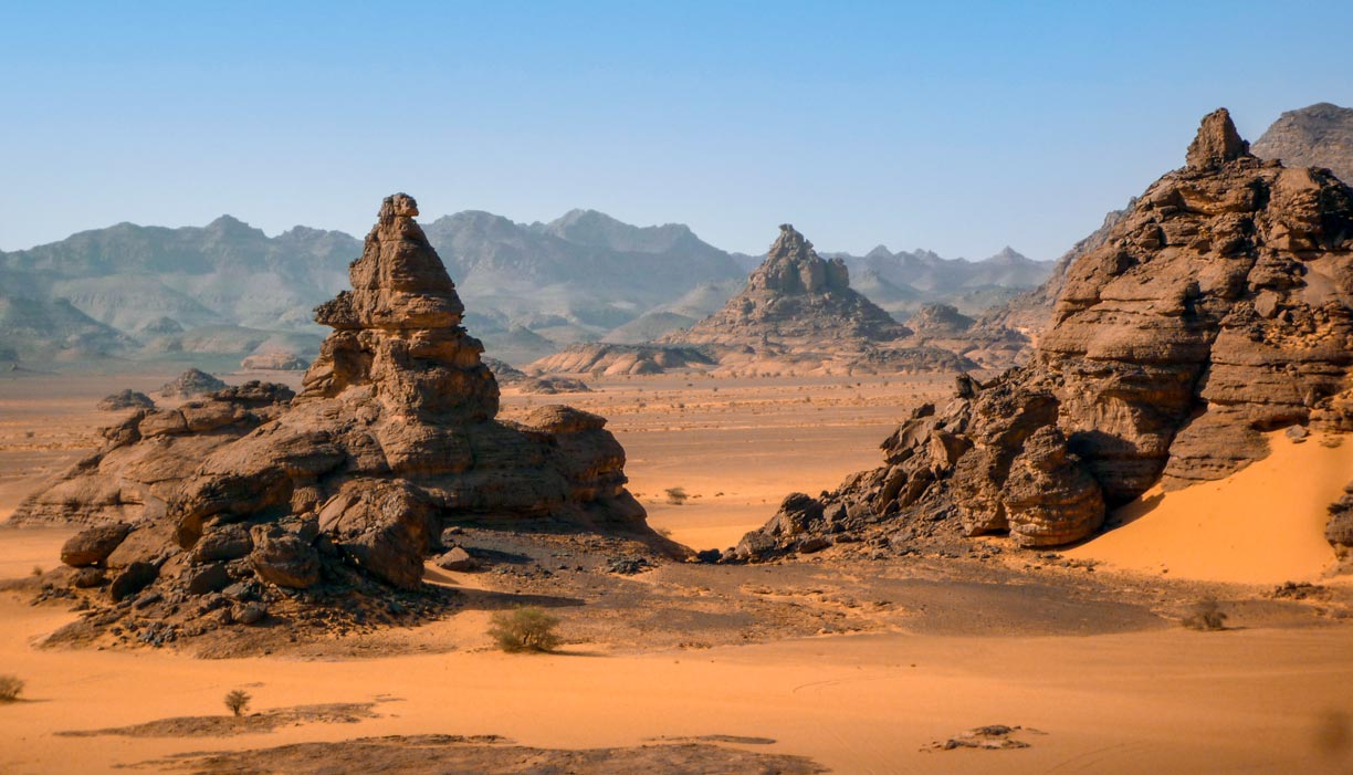Rock formations in the Tadrart Akakus mountains, Libya