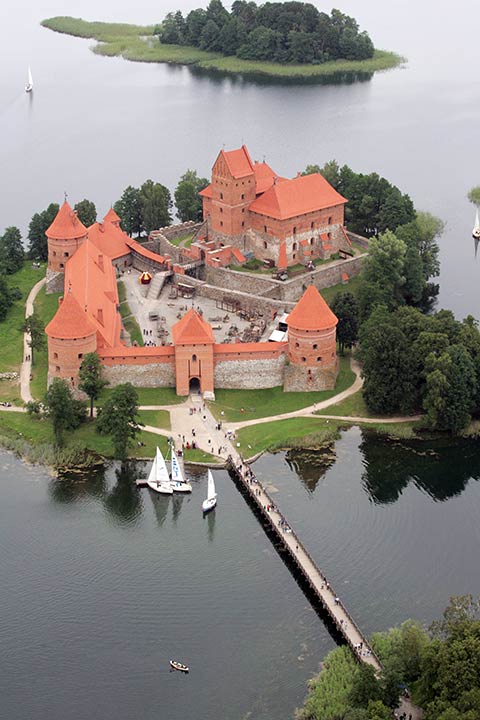 Trakai Castle from above, Lithuania