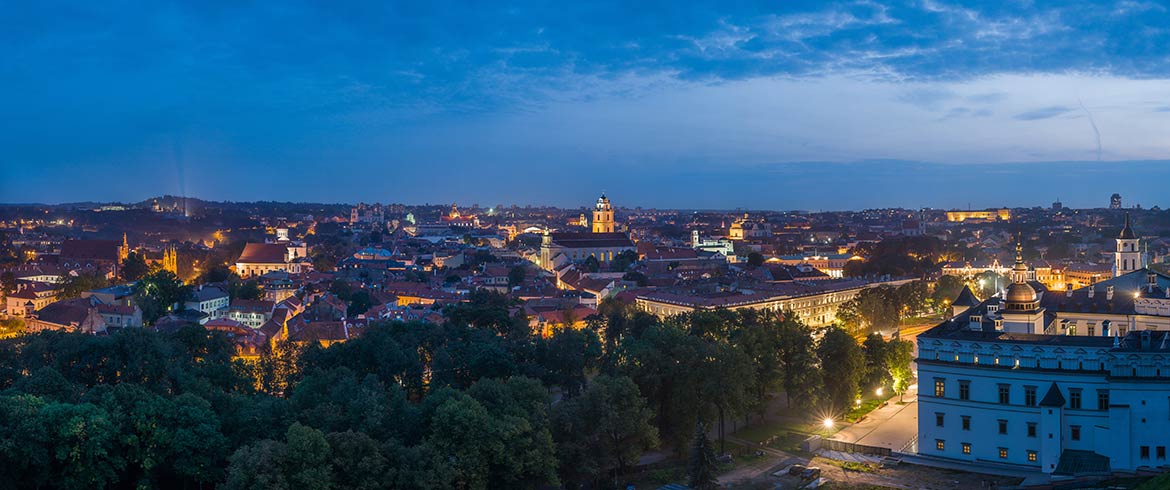 Skyline of Vilnius Lithuania's capital city