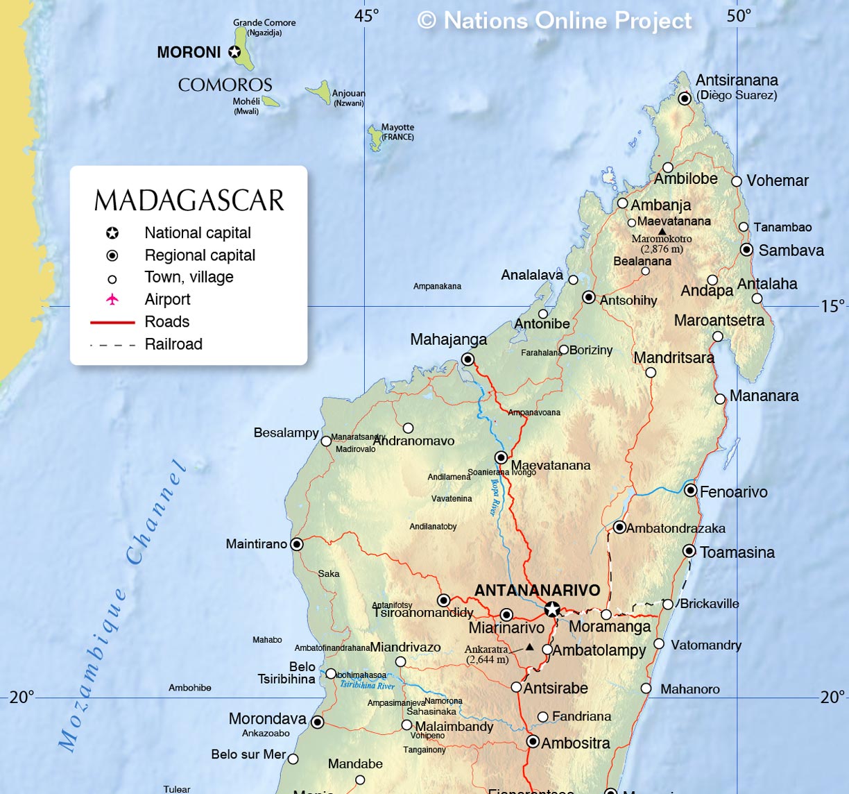 Map Of Madagascar And Surrounding Countries Madagascar - A Country Profile - Nations Online Project