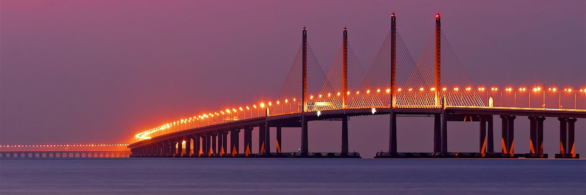 The Sultan Abdul Halim Muadzam Shah Bridge crossing the Penang Strait in Malaysia