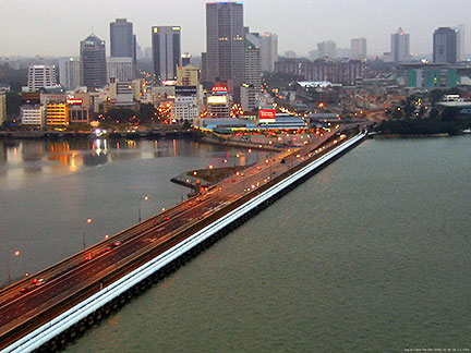 Johor Bahru with Johor-Singapore Causeway