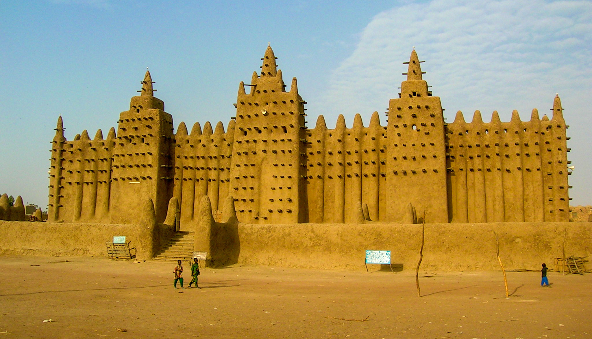 The Great Mosque of Djenné is part of the UNESCO World Heritage Site of the Old Towns of Djenné, Mali.