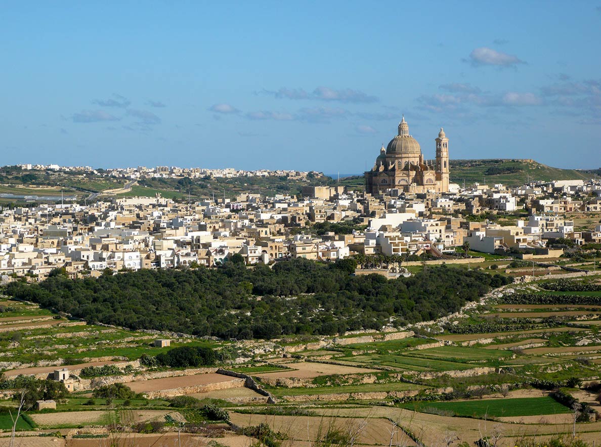 View of Xewkija on Gozo island, Malta