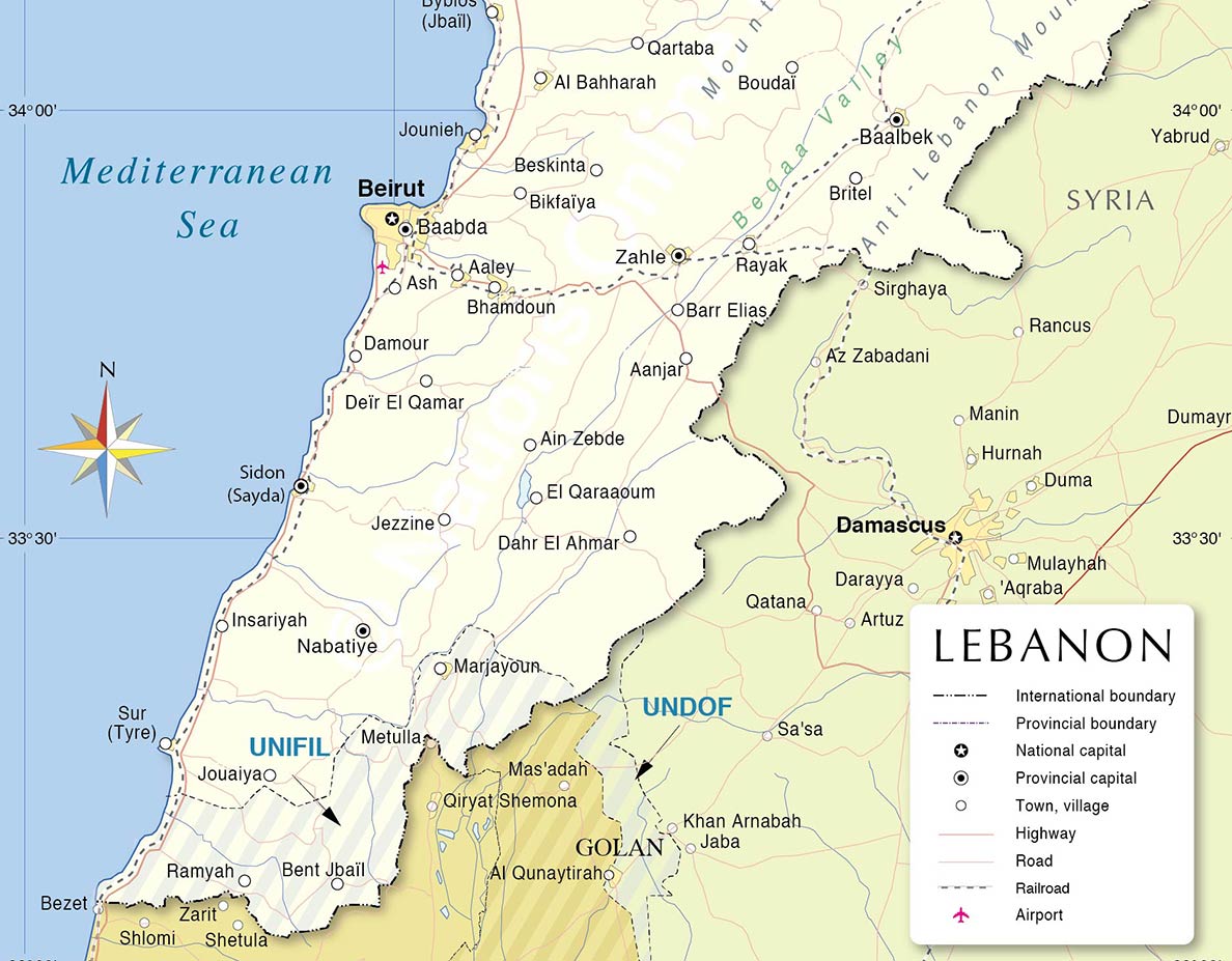 Lebanon Map