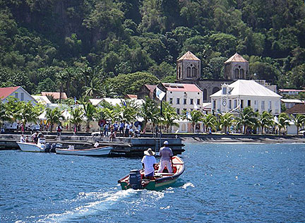 Saint-Pierre on Martinique seen from the harbor
