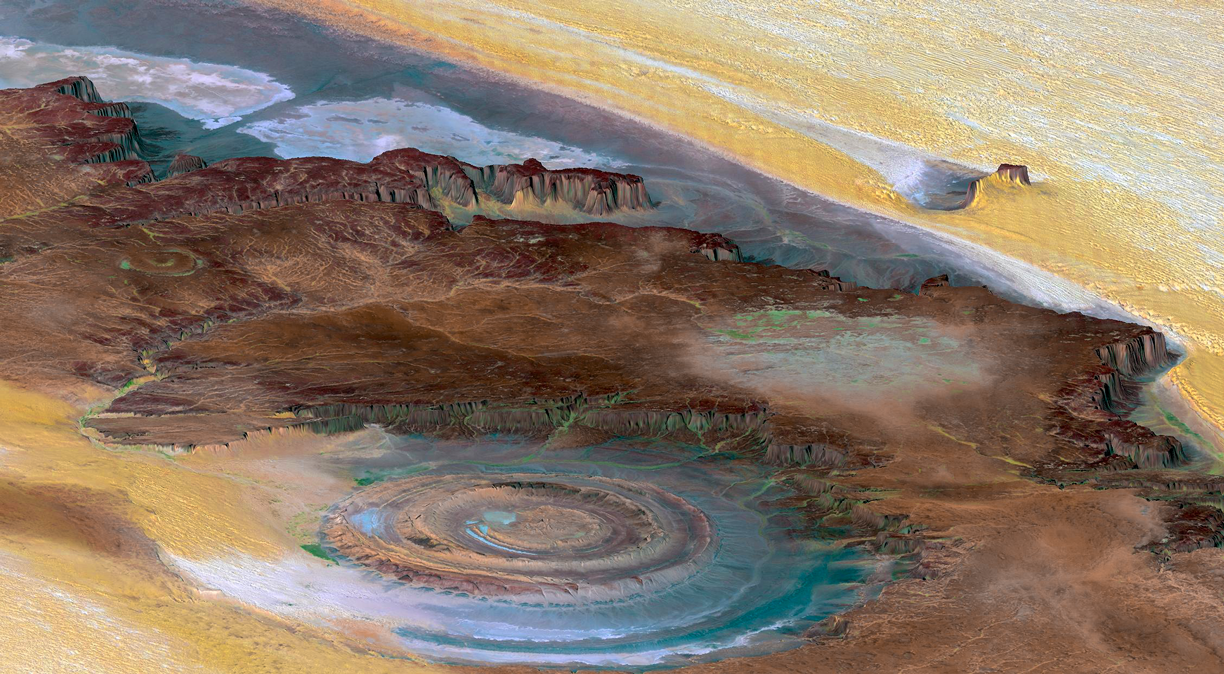 The Eye of the Sahara, known as the Richat Structure