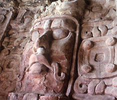 Stonework at Kohunlich - Campeche