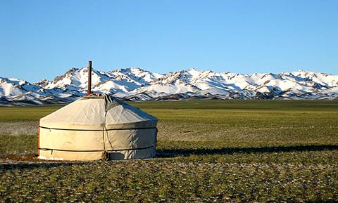 Ger with Gurvan Saikhan Mountains