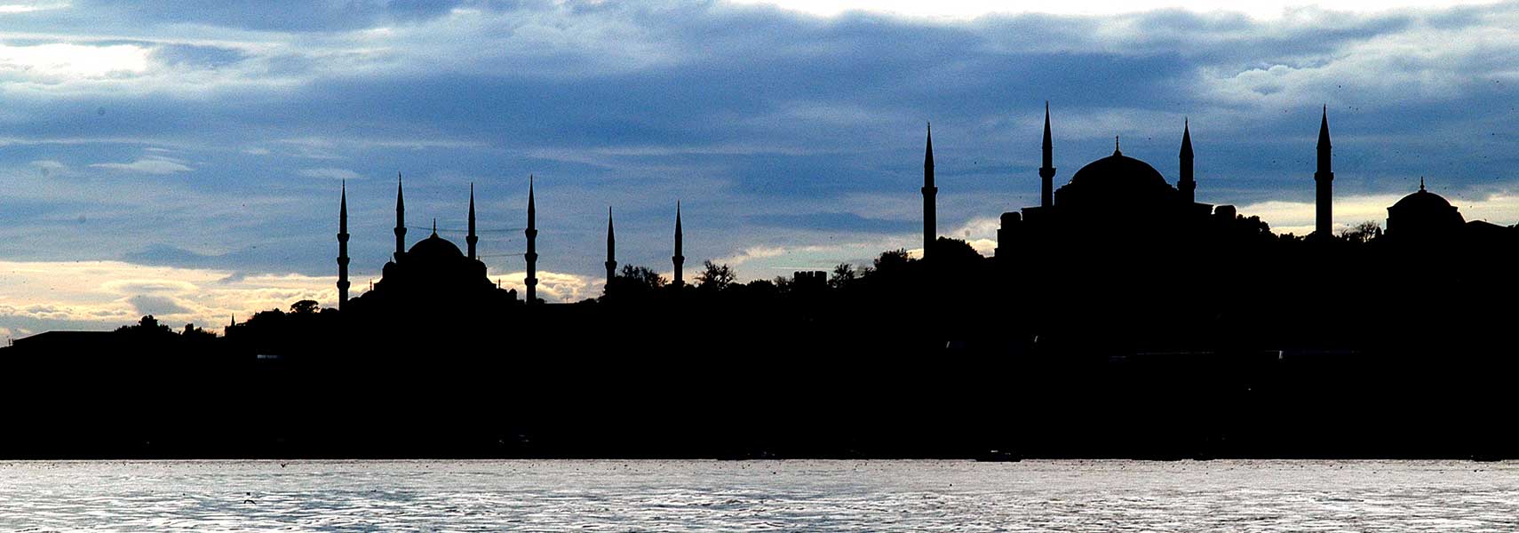 Silhouette of Hagia Sophia and Sultanahmet Mosque, Istanbul