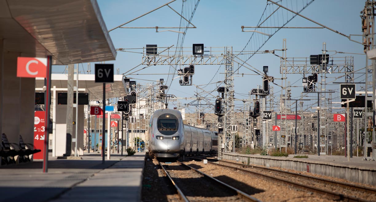 ONCF high-speed train at the Casa Voyageurs train station in Casablanca