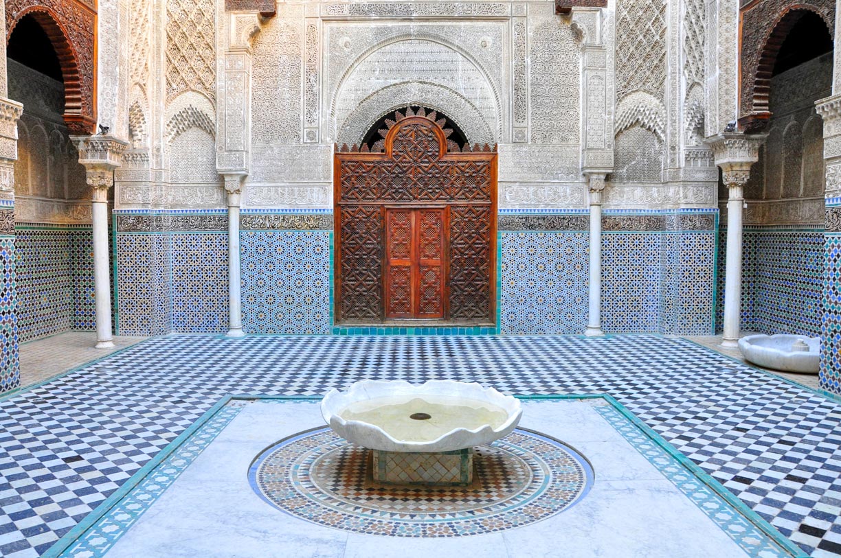 Courtyard of the Al-Attarine Madrasa in Fez