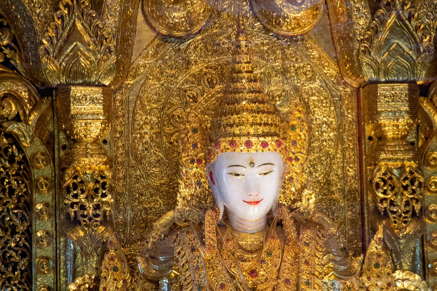 Buddha image in Yele Pagoda, Kyauktan, Myanmar