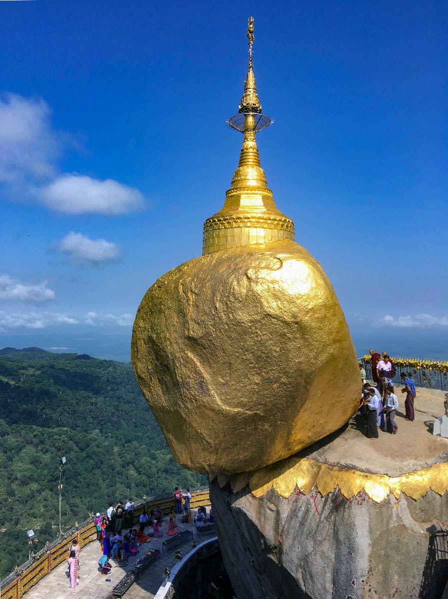 Famous Kyaiktiyo Pagoda (Golden Rock) in Mon State, Myanmar