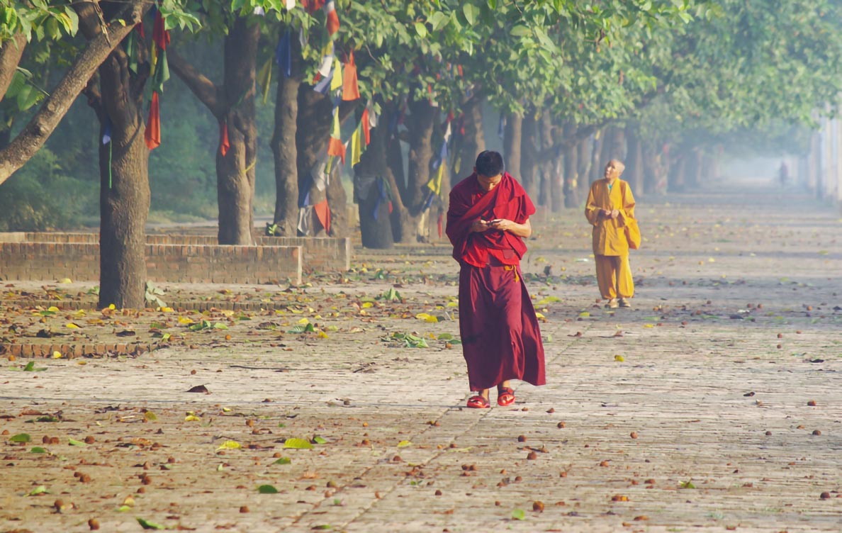 Monks in Lumbini, Nepal