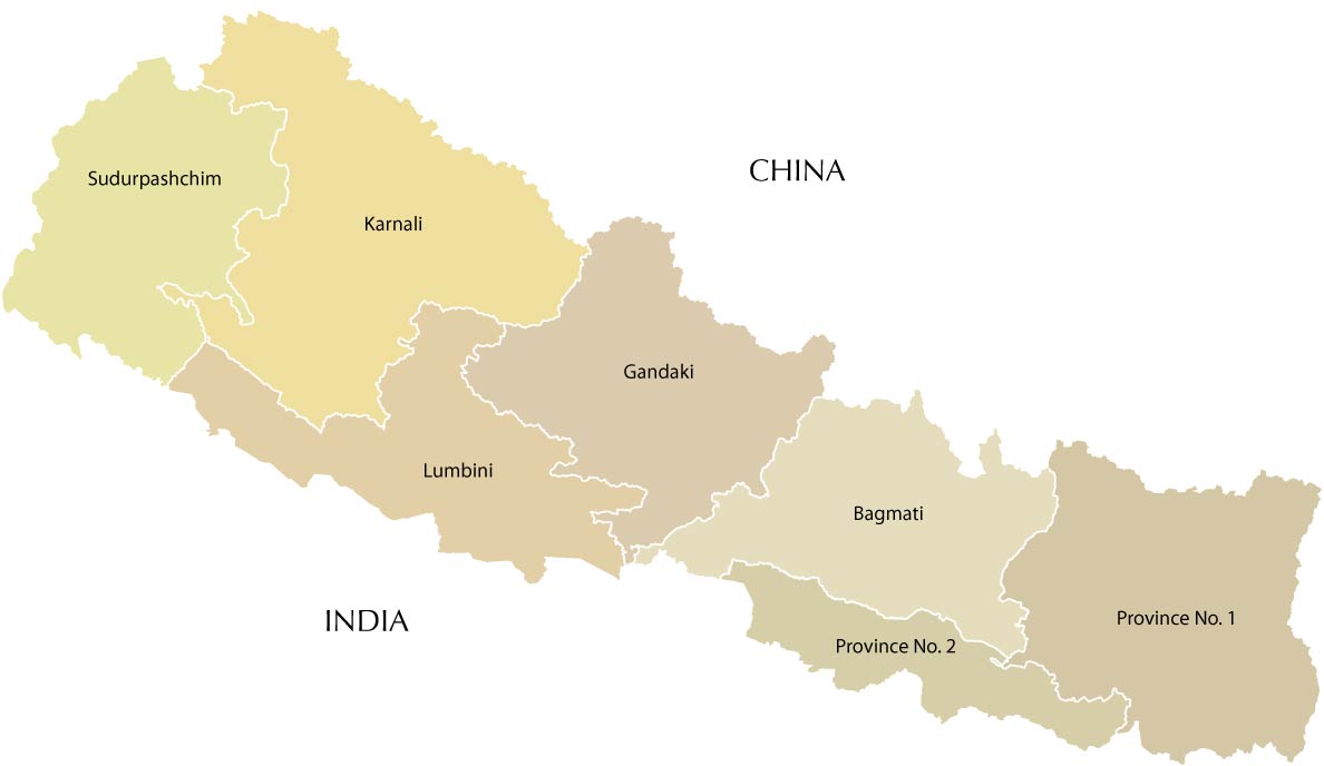 Nepal provinces map