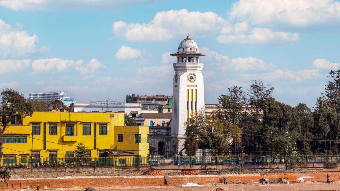 Tri-Chandra College and clock-tower in Kathmandu, Nepal