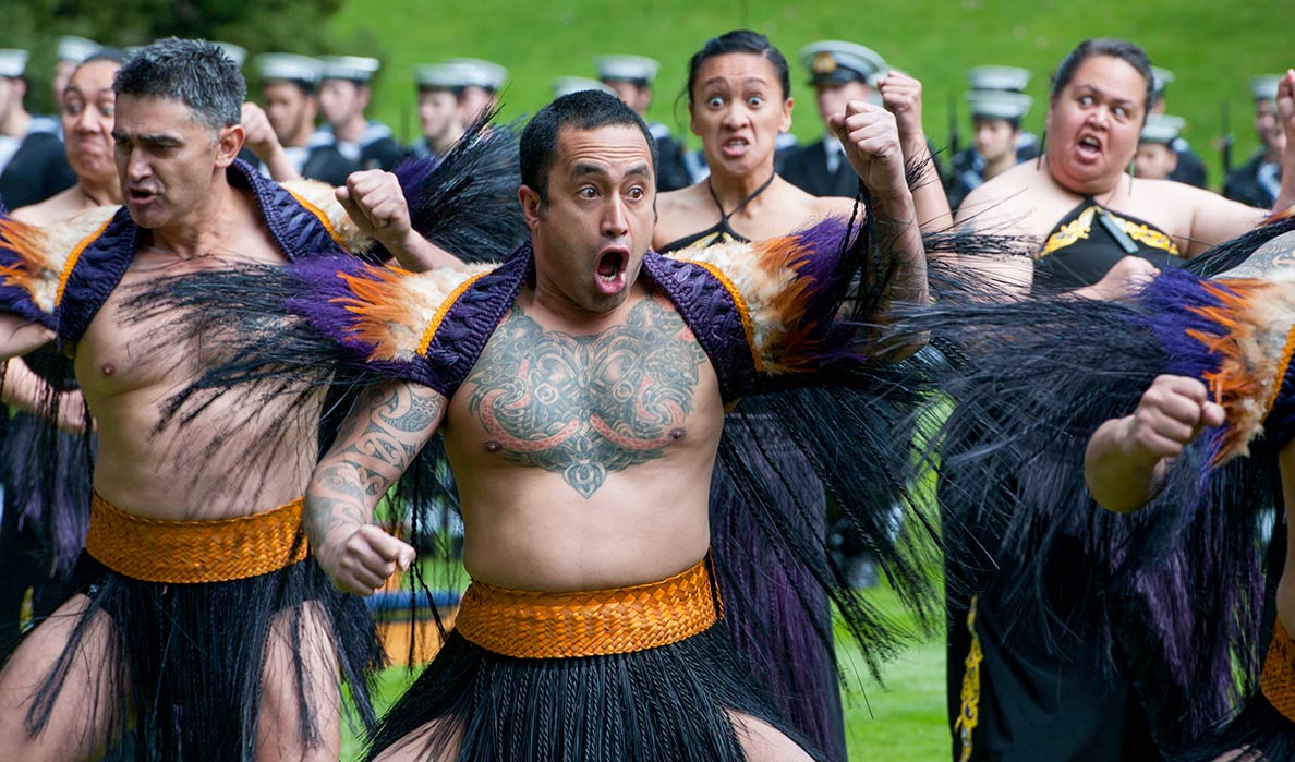 Maori warriors preforming Haka