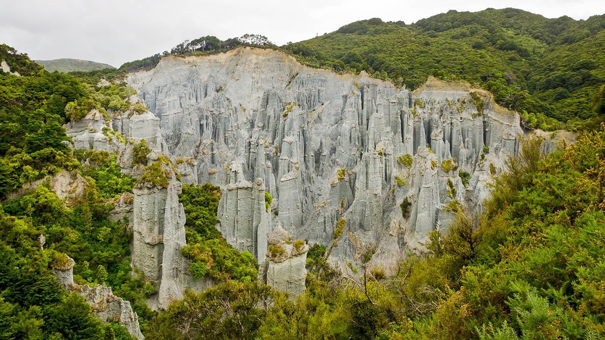 Rockformation in the Aorangi Ranges on the North Island of New Zealand