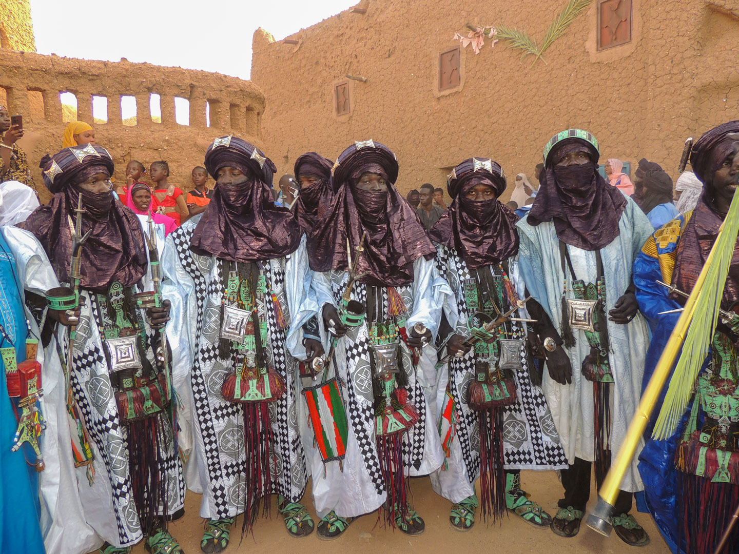 A group of Tuareg at the annual Bianou Août festival in Agadez.