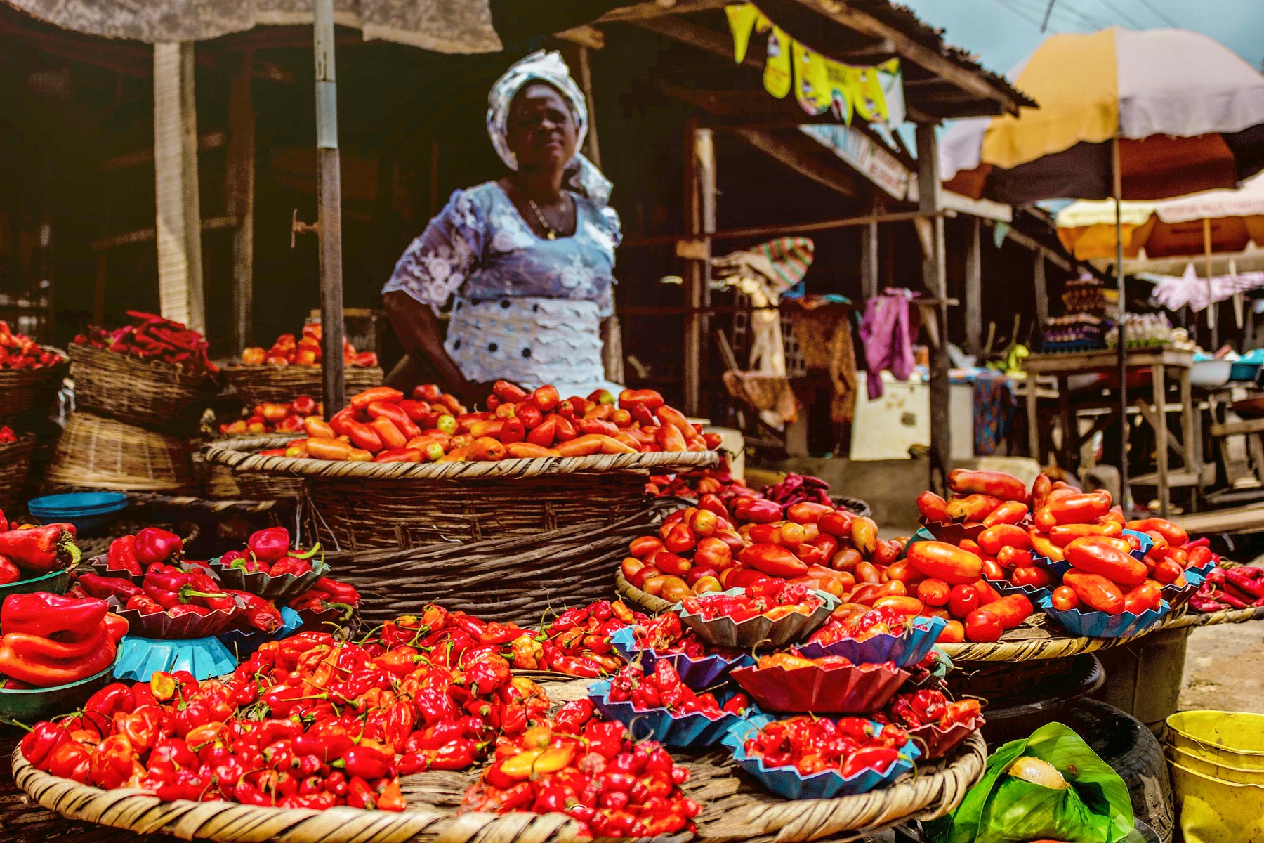 Farmers market in Abeokuta, the capital city of Ogun State