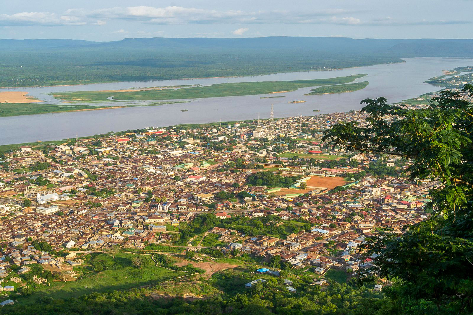 At the confluence of the Niger and Benue Rivers near Lokoja, as seen from Mt. Patti, Nigeria