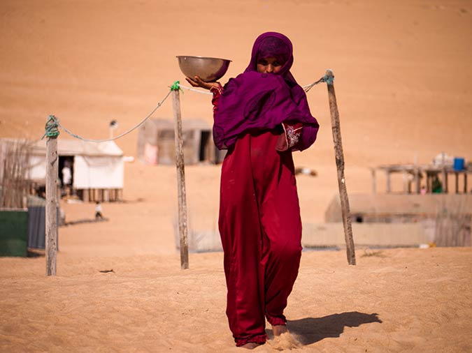 Omani woman in desert