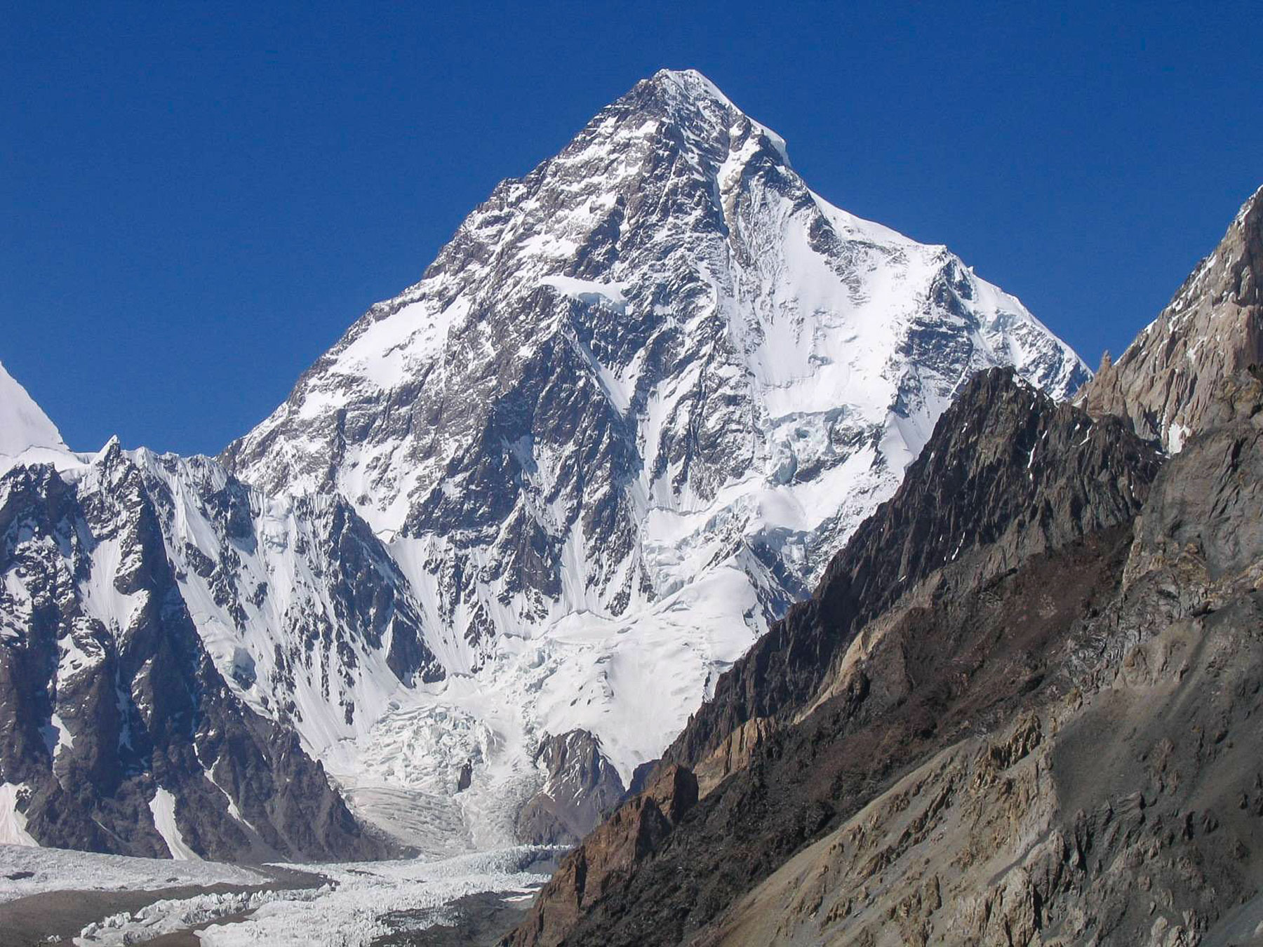 K2, at 8,611 m, is the second-highest mountain on Earth.