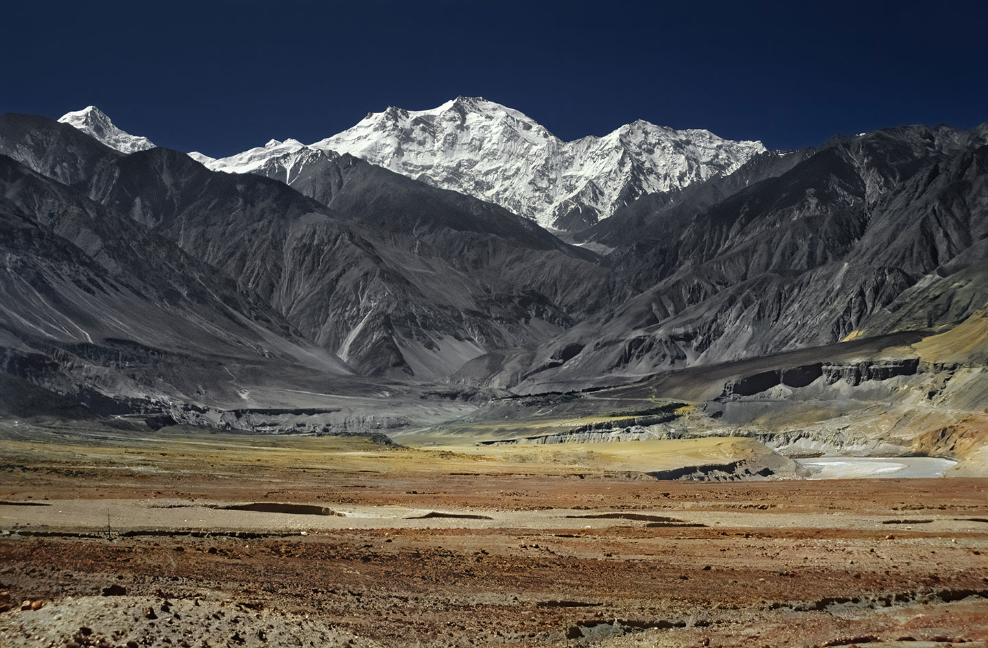 Nanga Parbat - View across the Indus and desert plains in the Northern Areas of Pakistan
