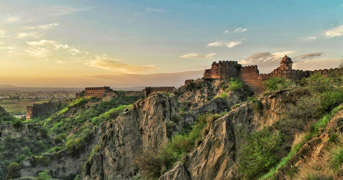 The historical Rohtas Fort is located near the city of Jhelum in Punjab, Pakistan.