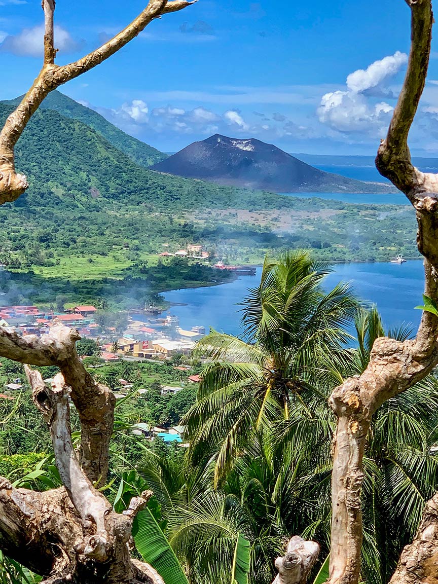 Rabaul caldera on the island of New Britain, Papua New Guinea