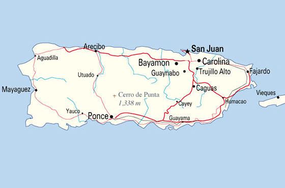 Map of Puerto Rico