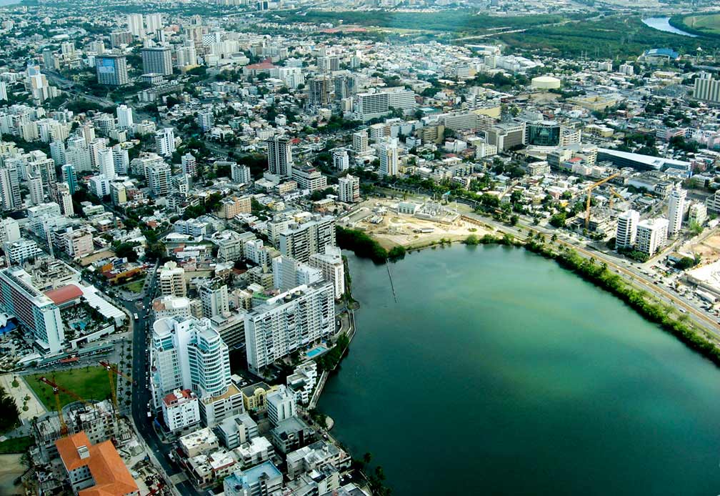 Aerial view of Santurce, San Juan, Puerto Rico