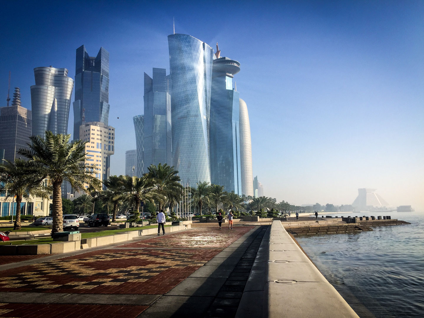 Doha's skyline of West Bayseen from the corniche