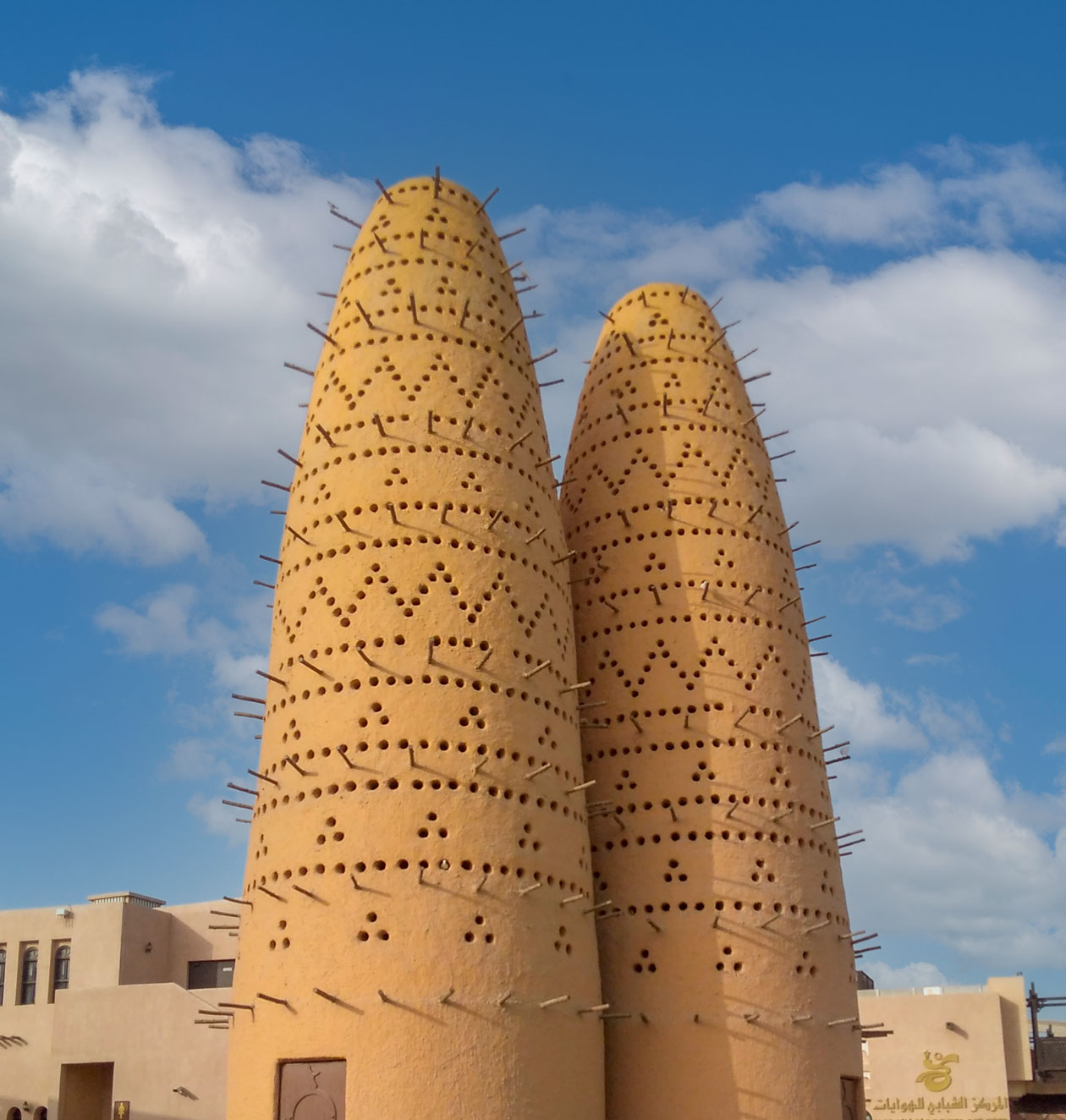 The most famous pigeon towers in Qatar can be seen at Katara Cultural Village