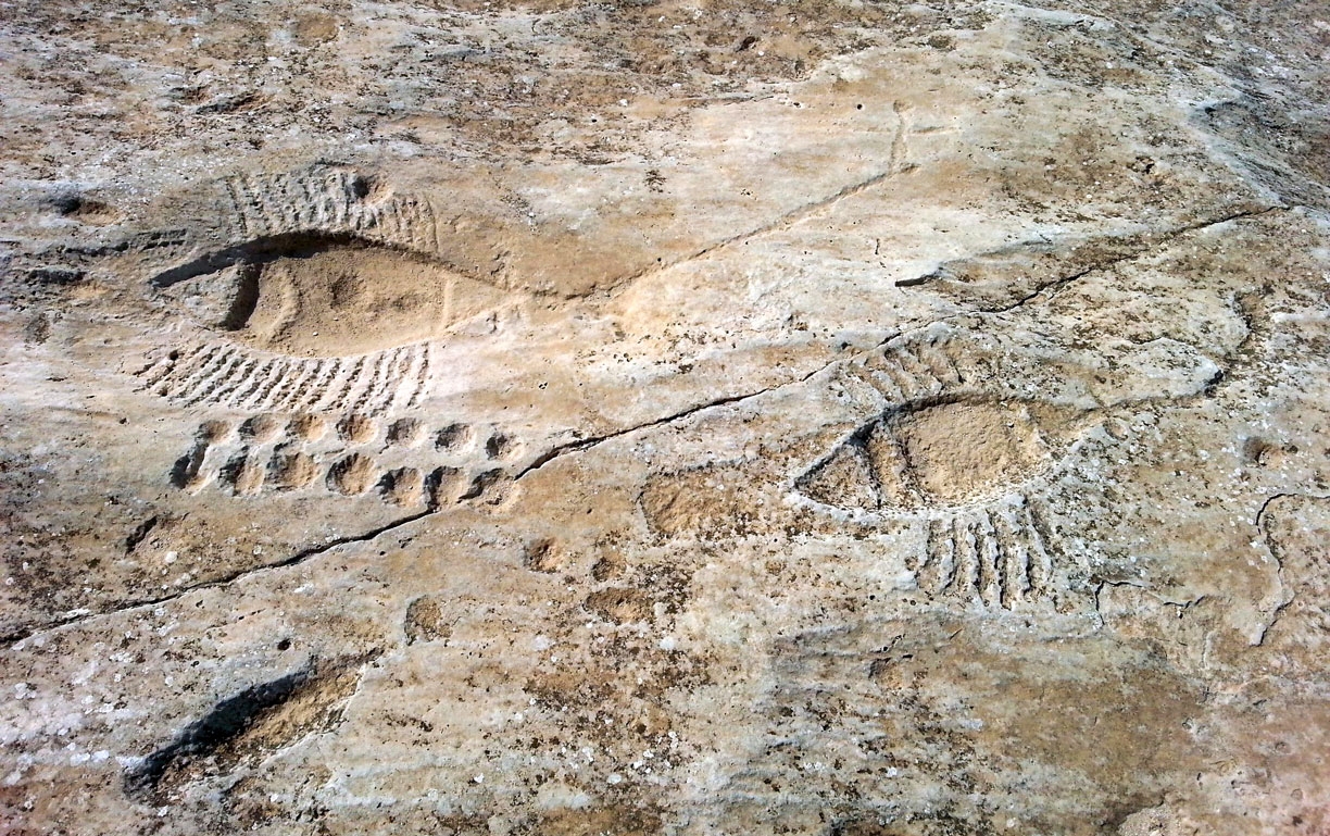 Petroglyphs, rock carving at Jebel Jassassiyeh, Qatar