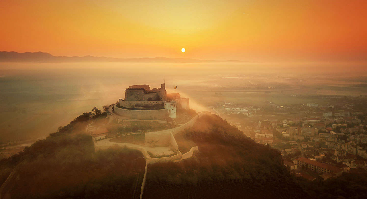 Deva, the medieval fortress in the Western Carpathian Mountains