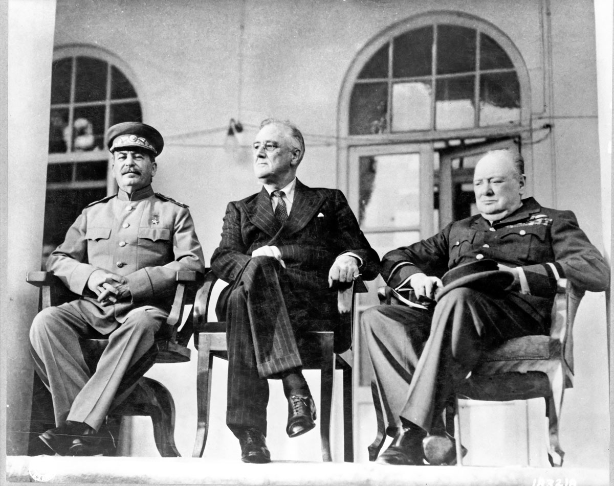 Tehran Conference in 1943 - Stalin, Roosevelt and Churchill