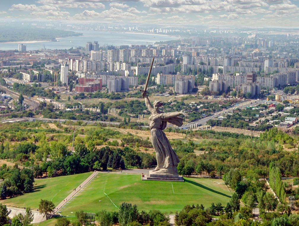 Mamayev Kurgan (hill) and "The Motherland Calls" monument in Volgograd