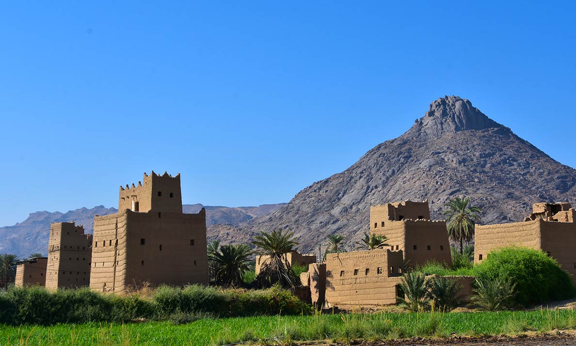 Traditional mud architecture in Najran, Saudi Arabia