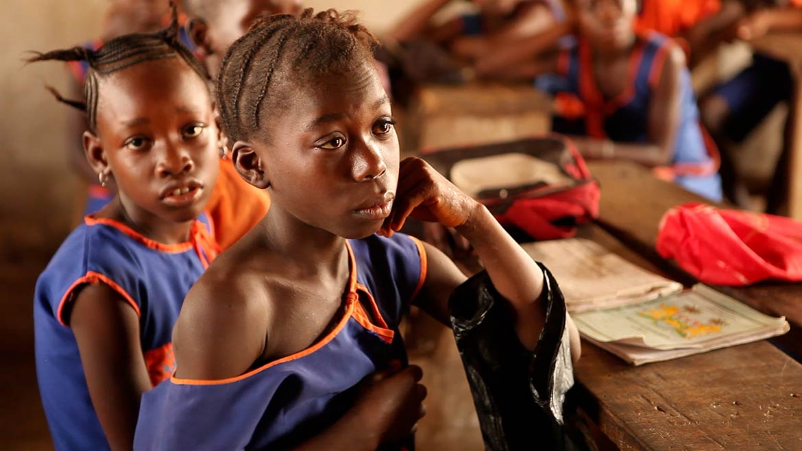 Girls at school in Sierra Leone